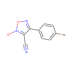 N#Cc1c(-c2ccc(Br)cc2)no[n+]1[O-] ZINC000013831312