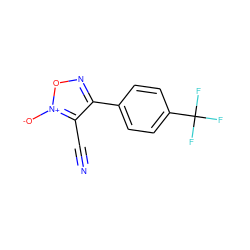 N#Cc1c(-c2ccc(C(F)(F)F)cc2)no[n+]1[O-] ZINC000013831326