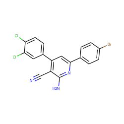 N#Cc1c(-c2ccc(Cl)c(Cl)c2)cc(-c2ccc(Br)cc2)nc1N ZINC000033529765