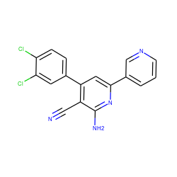 N#Cc1c(-c2ccc(Cl)c(Cl)c2)cc(-c2cccnc2)nc1N ZINC000034943630