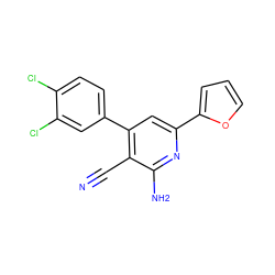 N#Cc1c(-c2ccc(Cl)c(Cl)c2)cc(-c2ccco2)nc1N ZINC000040878432