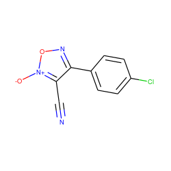 N#Cc1c(-c2ccc(Cl)cc2)no[n+]1[O-] ZINC000013831313