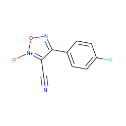 N#Cc1c(-c2ccc(F)cc2)no[n+]1[O-] ZINC000013831317