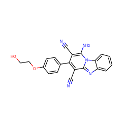 N#Cc1c(-c2ccc(OCCO)cc2)c(C#N)c2nc3ccccc3n2c1N ZINC000072176566