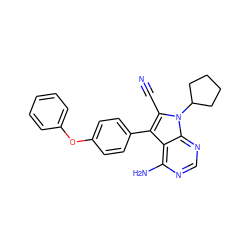 N#Cc1c(-c2ccc(Oc3ccccc3)cc2)c2c(N)ncnc2n1C1CCCC1 ZINC000026266741