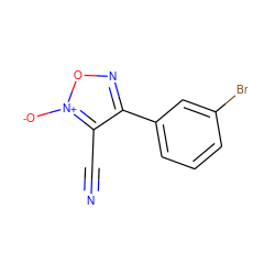 N#Cc1c(-c2cccc(Br)c2)no[n+]1[O-] ZINC000013831325