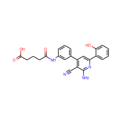 N#Cc1c(-c2cccc(NC(=O)CCCC(=O)O)c2)cc(-c2ccccc2O)nc1N ZINC000013488169