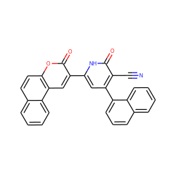 N#Cc1c(-c2cccc3ccccc23)cc(-c2cc3c(ccc4ccccc43)oc2=O)[nH]c1=O ZINC001772625123