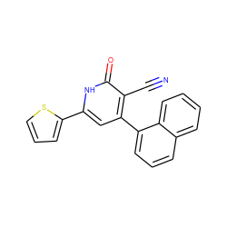 N#Cc1c(-c2cccc3ccccc23)cc(-c2cccs2)[nH]c1=O ZINC001772579171