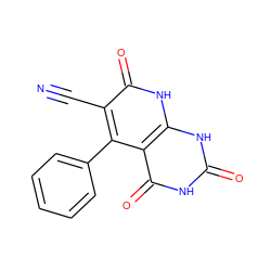 N#Cc1c(-c2ccccc2)c2c(=O)[nH]c(=O)[nH]c2[nH]c1=O ZINC001772616898