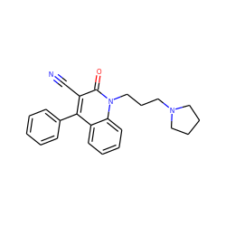 N#Cc1c(-c2ccccc2)c2ccccc2n(CCCN2CCCC2)c1=O ZINC000095592683