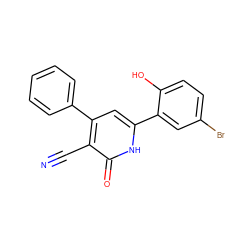 N#Cc1c(-c2ccccc2)cc(-c2cc(Br)ccc2O)[nH]c1=O ZINC000001017885