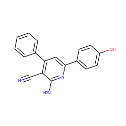 N#Cc1c(-c2ccccc2)cc(-c2ccc(O)cc2)nc1N ZINC000013126601