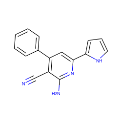 N#Cc1c(-c2ccccc2)cc(-c2ccc[nH]2)nc1N ZINC000040918285