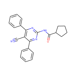 N#Cc1c(-c2ccccc2)nc(NC(=O)C2CCCC2)nc1-c1ccccc1 ZINC000029062650