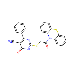 N#Cc1c(-c2ccccc2)nc(SCC(=O)N2c3ccccc3Sc3ccccc32)[nH]c1=O ZINC000015985393