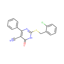 N#Cc1c(-c2ccccc2)nc(SCc2ccccc2Cl)[nH]c1=O ZINC000008762228