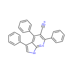 N#Cc1c(-c2ccccc2)nc2[nH]cc(-c3ccccc3)c2c1-c1ccccc1 ZINC001772619444