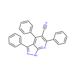 N#Cc1c(-c2ccccc2)nc2[nH]nc(-c3ccccc3)c2c1-c1ccccc1 ZINC001772587308