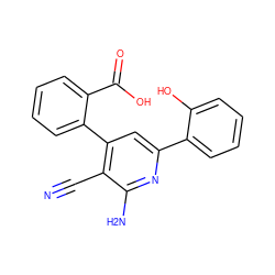 N#Cc1c(-c2ccccc2C(=O)O)cc(-c2ccccc2O)nc1N ZINC000013488161