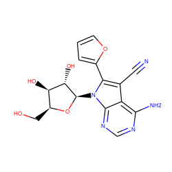 N#Cc1c(-c2ccco2)n([C@H]2O[C@@H](CO)[C@@H](O)[C@@H]2O)c2ncnc(N)c12 ZINC000073158577