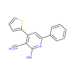 N#Cc1c(-c2cccs2)cc(-c2ccccc2)nc1N ZINC000033468133