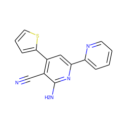 N#Cc1c(-c2cccs2)cc(-c2ccccn2)nc1N ZINC000020478636