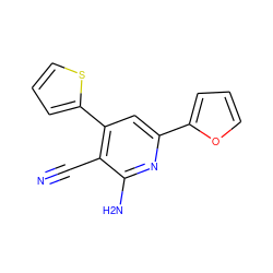 N#Cc1c(-c2cccs2)cc(-c2ccco2)nc1N ZINC000038741103