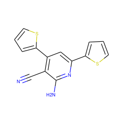 N#Cc1c(-c2cccs2)cc(-c2cccs2)nc1N ZINC000019815853