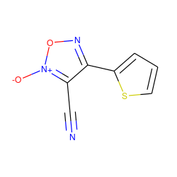 N#Cc1c(-c2cccs2)no[n+]1[O-] ZINC000036380030