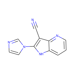 N#Cc1c(-n2ccnc2)[nH]c2cccnc12 ZINC000013490330