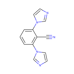 N#Cc1c(-n2ccnc2)cccc1-n1ccnc1 ZINC000000075483