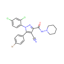 N#Cc1c(C(=O)NN2CCCCC2)nn(-c2ccc(Cl)cc2Cl)c1-c1ccc(Br)cc1 ZINC000006718512