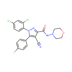 N#Cc1c(C(=O)NN2CCOCC2)nn(-c2ccc(Cl)cc2Cl)c1-c1ccc(I)cc1 ZINC000044419121