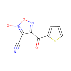 N#Cc1c(C(=O)c2cccs2)no[n+]1[O-] ZINC000013831822