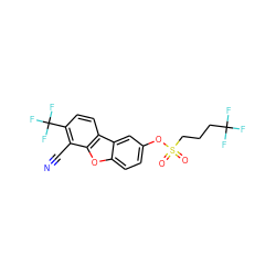 N#Cc1c(C(F)(F)F)ccc2c1oc1ccc(OS(=O)(=O)CCCC(F)(F)F)cc12 ZINC000072125048