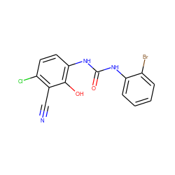 N#Cc1c(Cl)ccc(NC(=O)Nc2ccccc2Br)c1O ZINC000013559610