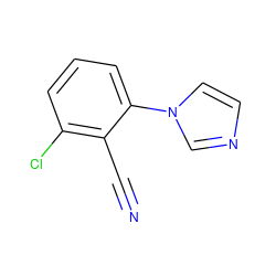 N#Cc1c(Cl)cccc1-n1ccnc1 ZINC000000075503