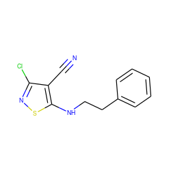 N#Cc1c(Cl)nsc1NCCc1ccccc1 ZINC000004109936