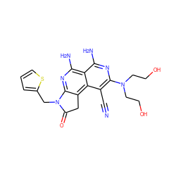 N#Cc1c(N(CCO)CCO)nc(N)c2c(N)nc3c(c12)CC(=O)N3Cc1cccs1 ZINC000025515747