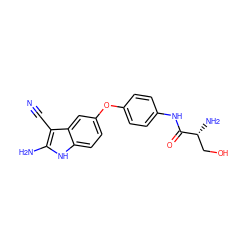 N#Cc1c(N)[nH]c2ccc(Oc3ccc(NC(=O)[C@H](N)CO)cc3)cc12 ZINC000034281221