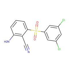 N#Cc1c(N)cccc1S(=O)(=O)c1cc(Cl)cc(Cl)c1 ZINC000000008997