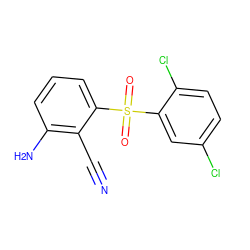 N#Cc1c(N)cccc1S(=O)(=O)c1cc(Cl)ccc1Cl ZINC000005932902