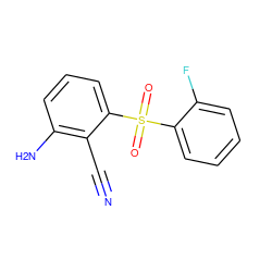 N#Cc1c(N)cccc1S(=O)(=O)c1ccccc1F ZINC000005933932