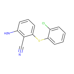 N#Cc1c(N)cccc1Sc1ccccc1Cl ZINC000005933966