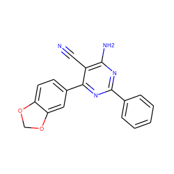 N#Cc1c(N)nc(-c2ccccc2)nc1-c1ccc2c(c1)OCO2 ZINC000029064419