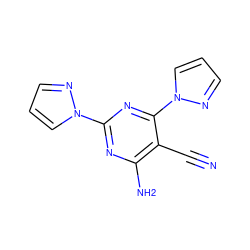 N#Cc1c(N)nc(-n2cccn2)nc1-n1cccn1 ZINC000072317397