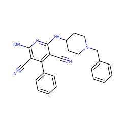 N#Cc1c(N)nc(NC2CCN(Cc3ccccc3)CC2)c(C#N)c1-c1ccccc1 ZINC000084730383