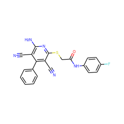 N#Cc1c(N)nc(SCC(=O)Nc2ccc(F)cc2)c(C#N)c1-c1ccccc1 ZINC000019851562