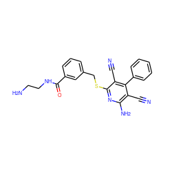 N#Cc1c(N)nc(SCc2cccc(C(=O)NCCN)c2)c(C#N)c1-c1ccccc1 ZINC000113399085